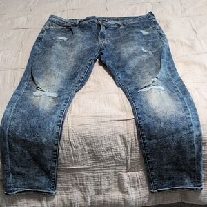 American Eagle Blue Relaxed Distressed Jeans